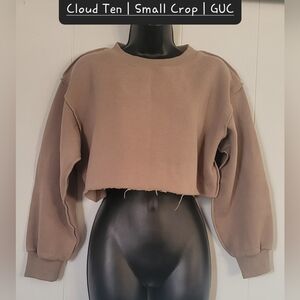 Women's Tan Crop Top Sweater